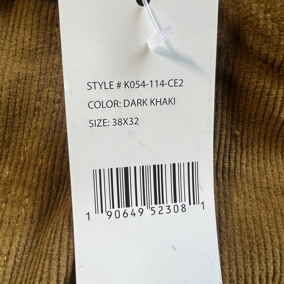 NWT Jacks NY Straight Fit Stretch Corduroy Pant - dark khaki / size 38x32 - Picture 5 of 7